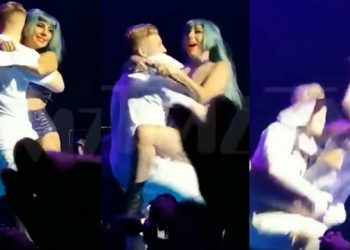 Lady Gaga se cae en pleno concierto