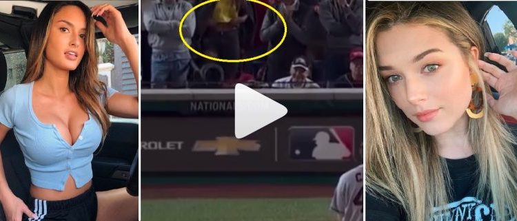 Modelos expulsadas por enseñar sus pechos en partido de Beisbol