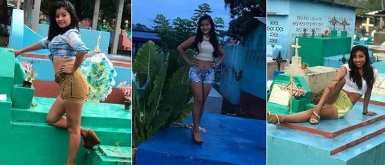 Repudian a las adolescentes por sacarse fotografías modelando en un cementerio