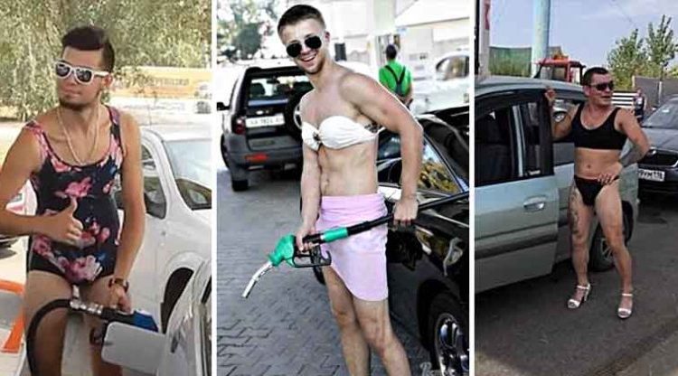 Gasolinera ofrece combustible gratis a quienes llegaran con bikini, esperaban mujeres pero se llevaron esta sorpresa