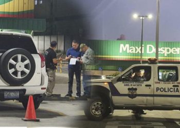 Dejo su carro y le sacaron todo en plena Maxi Despensa en frente de los vigilantes