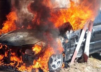 Un automóvil termina consumido por las llamas en San Martín