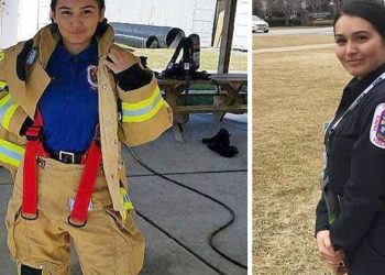 Guapa salvadoreña se gradúa con honores del cuerpo de bomberos en Estados Unidos