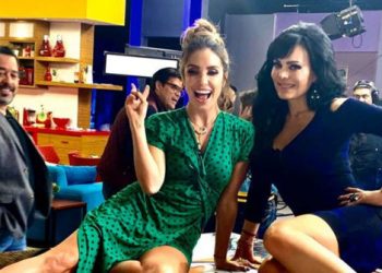 Maribel Guardia sufre caída en programa en vivo