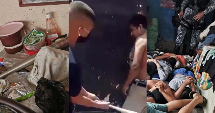 UNIFORMADOS DE LA PNC ASI PONEN A SUFRIR A LOS MAREROS QUE AGARRAN A BATAZOS A LOS SALVADOREÑOS PARA QUE NO SALGAN DE LA CASA