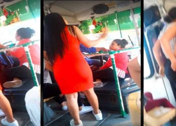 Esposa y dos amantes protagonizan fuerte discusión por el amor de un busero en pleno viaje