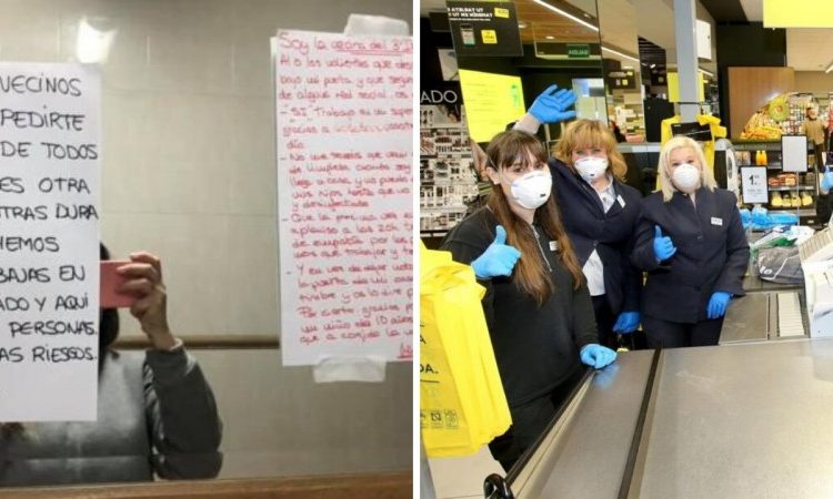 Una cajera de supermercado comparte el indignante cartel que le dejaron sus vecinos