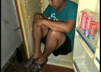 Sorprenden a sujeto que se escondía en un refrigerador para intentar burlar operativo de PNC