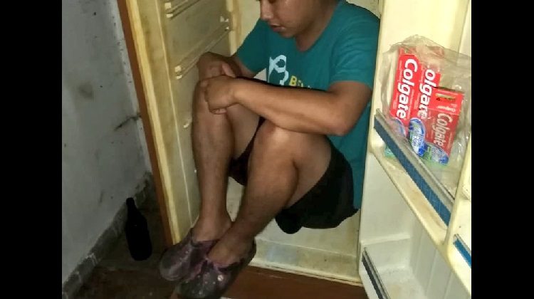 Sorprenden a sujeto que se escondía en un refrigerador para intentar burlar operativo de PNC