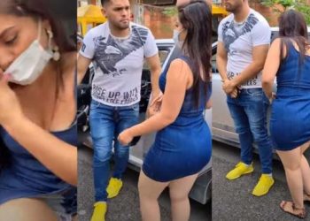 SEÑORITA LE AYUDA A SU NOVIO PARA QUE NO SE LO LLEVARAN AL BOTE POR NO USAR MASCARILLA EN PLENO RETEN DE POLICÍAS