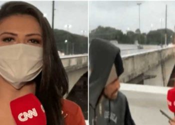 En Brasil, asaltan a una periodista en una transmisión en vivo