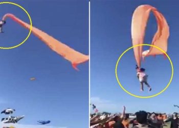 Niña de tres años se eleva por los aires tras enredarse a una cometa