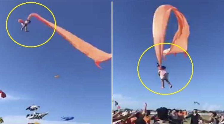Niña de tres años se eleva por los aires tras enredarse a una cometa
