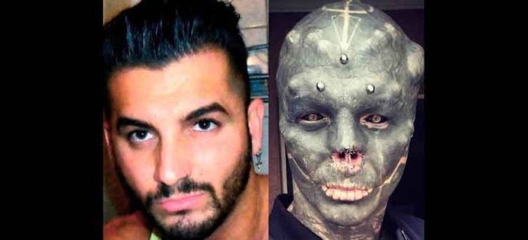 Hombre se tatúa todo el cuerpo y se somete a cirugías porque quiere ser igual que un extraterrestre