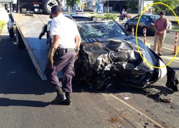 ¡Vivo de milagro!: Jovencito resulta ileso tras sufrir aparatoso accidente en su lujoso convertible
