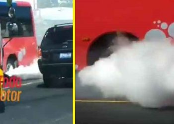 Captan a autobús de Ruta 11C emanando cantidades de humo como si fuera jornada de fumigación