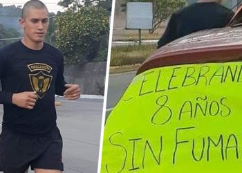 Joven celebra ocho años de no fumar con una travesía de 109 kilómetros