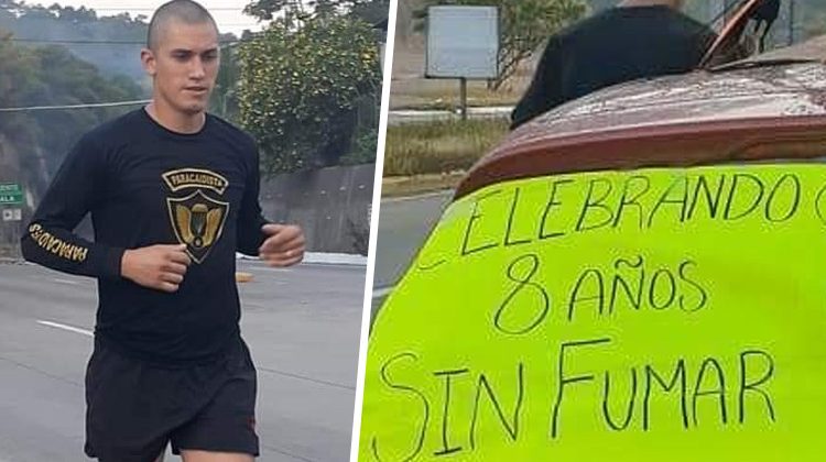 Joven celebra ocho años de no fumar con una travesía de 109 kilómetros