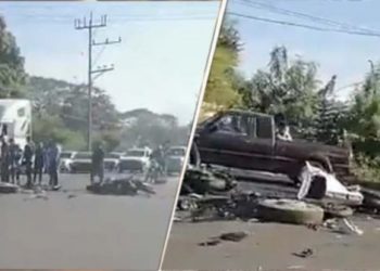 Caravana de motociclistas sufre aparatoso accidente de tránsito
