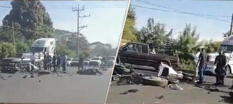 Caravana de motociclistas sufre aparatoso accidente de tránsito