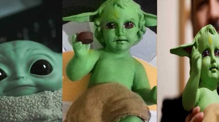 Artista fusiona figura de Baby Yoda con el Niño Dios y se viraliza