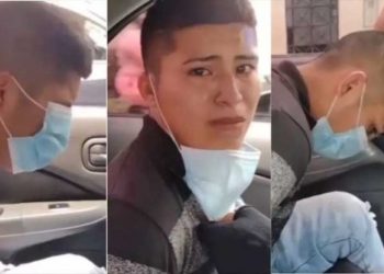 Ladrón llora pidiendo a su mamá tras ser capturado por la Policía