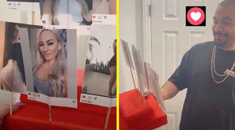 Mujer regaló a su esposo fotos de chicas a las que les da un “Me Gusta” en Instagram para San Valentín