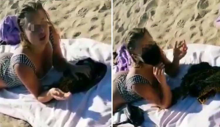 La grosera reacción de una joven bañista ante la petición de usar mascarilla enfurece a la Red