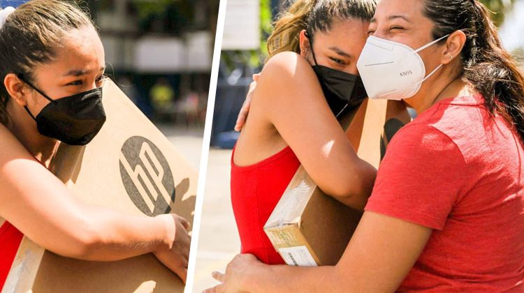 Madre e hija se funden en un abrazo tras la alegría de emprender el camino hacia un futuro mejor