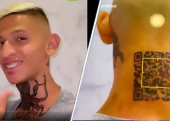 Influencer se tatúa en el cuello un código QR para abrir Instagram pero no funciona