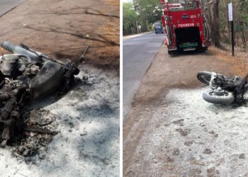 Bomberos auxilian a conductor que sufrió quemaduras en San Miguel
