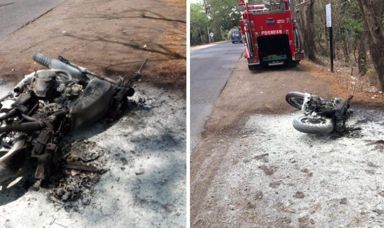 Bomberos auxilian a conductor que sufrió quemaduras en San Miguel