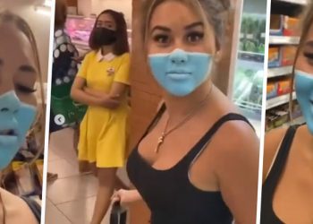 Joven se pinta una mascarilla en el rostro y burla la seguridad de un supermercado; podría ser deportada
