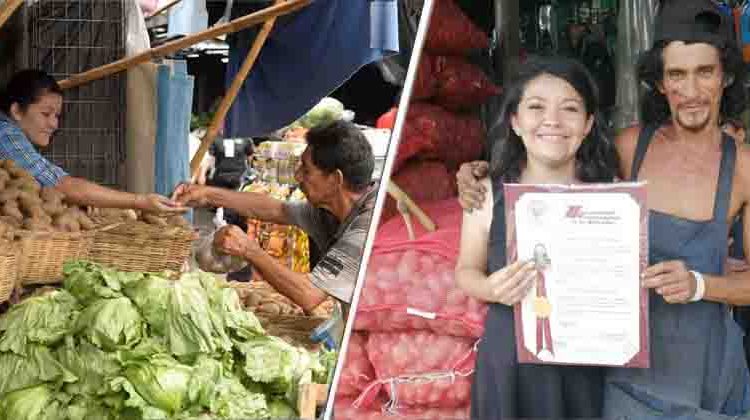Tras vender papas todos los días en el mercado, jovencita se graduó este viernes de la universidad