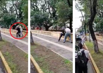 Microbuseros se agarran a puñetazos en San Salvador