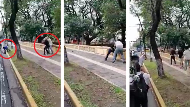 Microbuseros se agarran a puñetazos en San Salvador