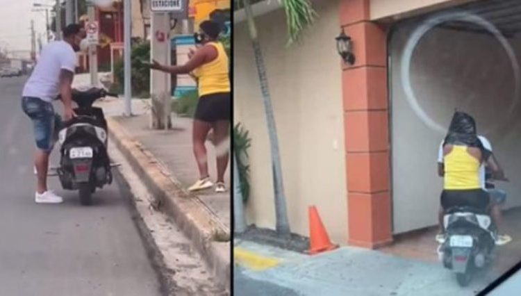 Se viraliza video previo al popular meme de mujer con una bolsa en la cabeza entrando a un motel