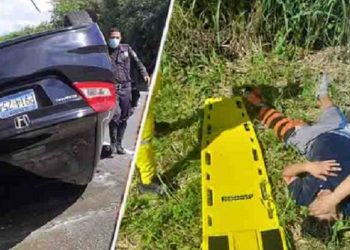 Por evitar impactar con un motociclista conductor termina volcado en La Libertad