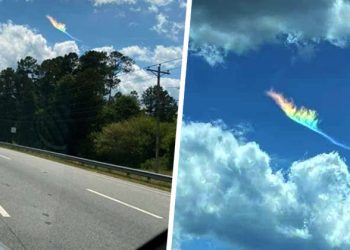 Conductores son sorprendidos al captar impresionante arcoíris de fuego