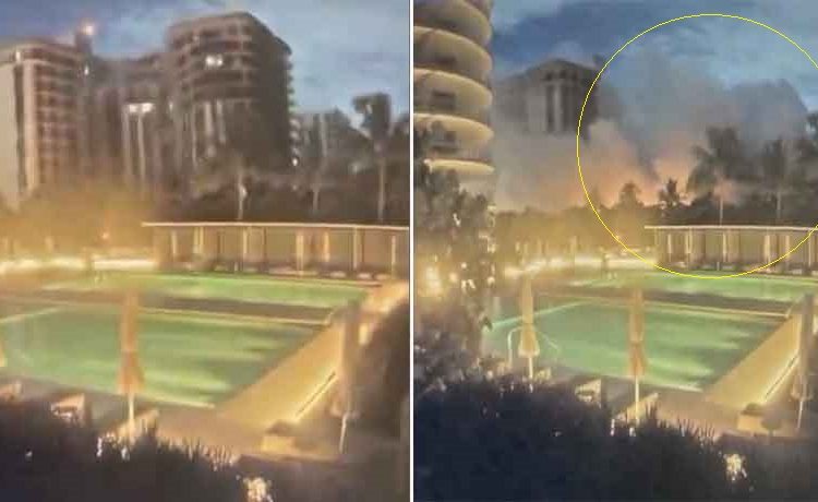 Captan el momento en que se derrumba el edificio de Miami