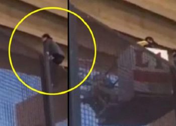 Mujer de nacionalidad hondureña y en estado de embarazo queda atrapada sobre el muro fronterizo de EE.UU.