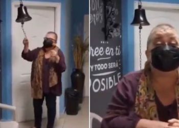 Emotivo vídeo de periodista hondureña, Luisa Agüero, que toca la “campana de la vida” tras vencer el cáncer