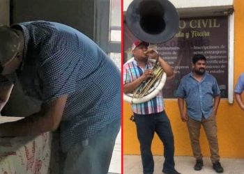 Hombre firma su divorcio y celebra con música de banda al salir del Registro Civil