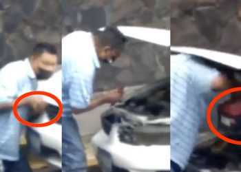 Captan a sujeto hurtando la batería a un vehículo estacionado