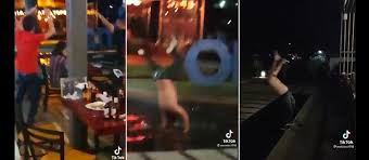 Al calor de los tragos, joven se lanza a la fuente de un centro comercial y termina inconsciente